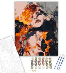 Számfestő Tüzes lány - számfestő készlet - 40×50 cm (Keretre feszítve) (crea1192-40X50-KF)