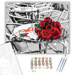  Rózsa az Asztalon - számfestő készlet - 40×50 cm (Keretre feszítve)