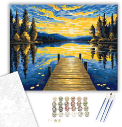 Számfestő Naplemente Tükröződése - számfestő készlet - 40×50 cm (Keretre feszítve) (crea5320-40X50-KF)