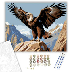  Sas a Sziklacsúcson - számfestő készlet - 40×50 cm (Keretre feszítve)