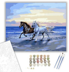  Tengerparti vágta - számfestő készlet - 40×50 cm (Keretre feszítve)
