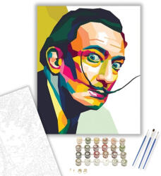  Salvador Dali portré - számfestő készlet - 40×50 cm (Keretre feszítve)