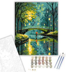 Számfestő Fények és Eső Parki Híd - számfestő készlet - 40×50 cm (Keretre feszítve) (crea7245-40X50-KF)
