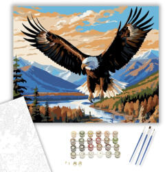  Sas a Hegyi Völgy Felett - számfestő készlet - 40×50 cm (Keretre feszítve)