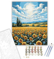 Napraforgó Könyvkiadó Mező a Kék Ég Alatt - számfestő készlet - 40×50 cm (Keretre feszítve)
