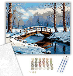  Hófedte Erdő Hídja - számfestő készlet - 40×50 cm (Keretre feszítve)