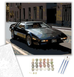 Számfestő Fekete Klasszikus Sportautó Városi Környezetben - számfestő készlet - 40×50 cm (Keretre feszítve) (crea6574-40X50-KF)