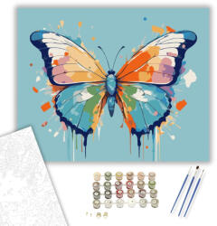 Számfestő Színpompás Pillangó Absztrakt Hátterű - számfestő készlet - 40×50 cm (Keretre feszítve) (crea7371-40X50-KF)