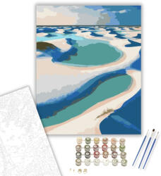 Számfestő Lençóis Maranhenses Homokdűnék és Lagúnák - számfestő készlet - 40×50 cm (Keretre feszítve) (crea7200-40X50-KF)