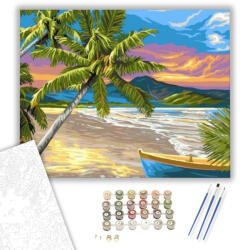  Csodálatos tengerpart - számfestő készlet - 40×50 cm (Keretre feszítve)