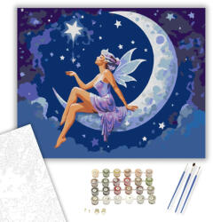 Holdtündér Csillaggal - számfestő készlet - 40×50 cm (Keretre feszítve)