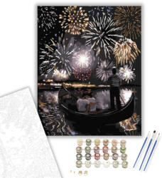 Számfestő Romantikus tüzijáték - számfestő készlet - 40×50 cm (Keretre feszítve) (crea511-40X50-KF)