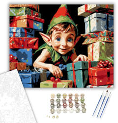  Vidám Manó Ünnepi Kaland - számfestő készlet - 40×50 cm (Keretre feszítve)