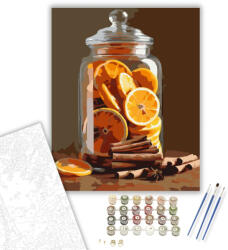 Számfestő Szárított Citrusok és Fűszerek Üvegben - számfestő készlet - 40×50 cm (Keretre feszítve) (crea6252-40X50-KF)