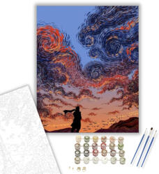  Van Gogh égbolt - számfestő készlet - 40×50 cm (Keretre feszítve)