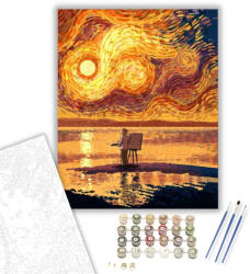  Van Gogh naplemente - számfestő készlet - 40×50 cm (Keretre feszítve)