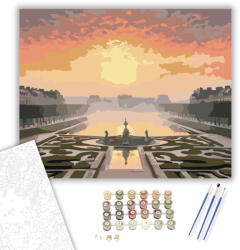 Számfestő Versailles-i Palota Napfelkeltekor - számfestő készlet - 40×50 cm (Keretre feszítve) (crea6893-40X50-KF)