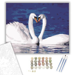  Hattyúk - számfestő készlet - 40×50 cm (Keretre feszítve)