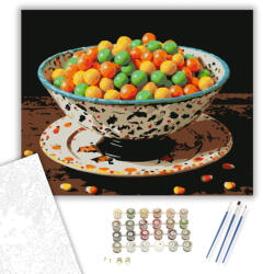  Édesség Özön a Halloween Tálban - számfestő készlet - 40×50 cm (Keretre feszítve)