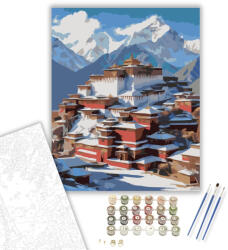 Számfestő Himalájai Kolostor Fényessége - számfestő készlet - 40×50 cm (Keretre feszítve) (crea7058-40X50-KF)
