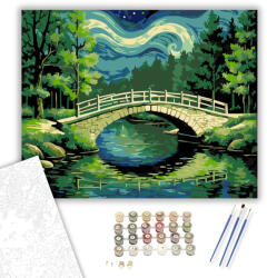  Csillagfényes Híd Harmóniája - számfestő készlet - 40×50 cm (Keretre feszítve)
