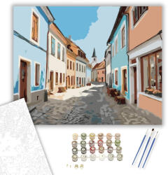 Számfestő Szentendrei Utcakép - számfestő készlet - 40×50 cm (Keretre feszítve) (crea6914-40X50-KF)
