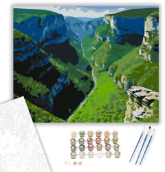  Vikos-kanyon Panoráma - számfestő készlet - 40×50 cm (Keretre feszítve)