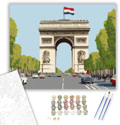  Diadalív és a Champs-Élysées - számfestő készlet - 40×50 cm (Keretre feszítve)