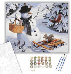  Erdei reggeli - számfestő készlet - 40×50 cm (Keretre feszítve)