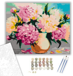  Kerti Virágok - számfestő készlet - 40×50 cm (Keretre feszítve)
