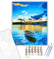 Számfestő Magányos Csónak - számfestő készlet - 40×50 cm (Keretre feszítve) (6349-40X50-KF)