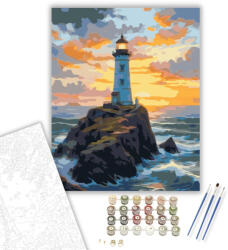 Számfestő Világítótorony a Hullámzó Tenger Felett - számfestő készlet - 40×50 cm (Keretre feszítve) (crea5602-40X50-KF)