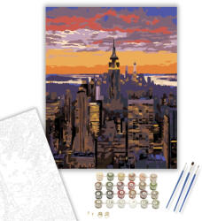  Empire State Building Alkonyatkor - számfestő készlet - 80×100 cm (Keretre feszítve)