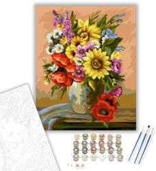 Számfestő Réti virágok - számfestő készlet - 40×50 cm (Keretre feszítve) (crea1057-40X50-KF)