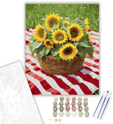 Napraforgó Könyvkiadó Kosár Pikniken - számfestő készlet - 40×50 cm (Keretre feszítve)