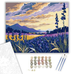  Hegyi Táj Virágpompája - számfestő készlet - 40×50 cm (Keretre feszítve)