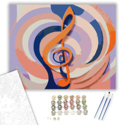 Számfestő Zene Spirál Absztrakció - számfestő készlet - 40×50 cm (Keretre feszítve) (crea7280-40X50-KF)