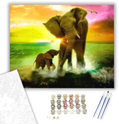 Számfestő Fürdés a naplementében - számfestő készlet - 40×50 cm (Keretre feszítve) (crea081-40X50-KF)