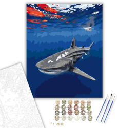  Fenséges Óriáscápa a Mélységben - számfestő készlet - 40×50 cm (Keretre feszítve)