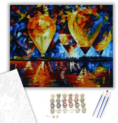 Számfestő Forró Hőlégballonok - számfestő készlet - 40×50 cm (Keretre feszítve) (GX7326-40X50-KF)