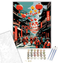  Hagyományos Shinto Felvonulás - számfestő készlet - 40×50 cm (Keretre feszítve)