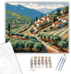  Rif-hegység Faluja - számfestő készlet - 40×50 cm (Keretre feszítve)