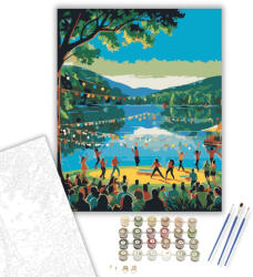  Tóparti Fesztivál - számfestő készlet - 40×50 cm (Keretre feszítve)