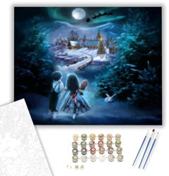  Sarki fény - számfestő készlet - 40×50 cm (Keretre feszítve)