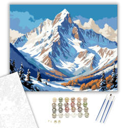  Hegyi Csúcsok Nyugalma - számfestő készlet - 40×50 cm (Keretre feszítve)