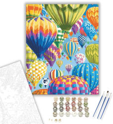  Csodaszép hőlégballonok - számfestő készlet - 40×50 cm (Keretre feszítve)