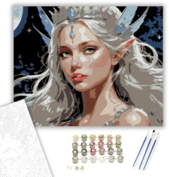  Csillagkoronás Holdtündér - számfestő készlet - 40×50 cm (Keretre feszítve)
