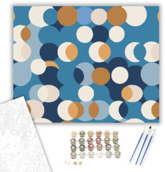  Körök és Félholdak Kontrasztban - számfestő készlet - 40×50 cm (Keretre feszítve)