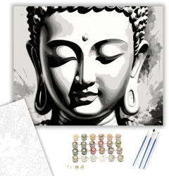Számfestő Buddha Arc Nyugalomban - számfestő készlet - 40×50 cm (Keretre feszítve) (crea6469-40X50-KF)
