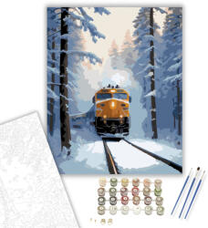  Havas Téli Expressz - számfestő készlet - 40×50 cm (Keretre feszítve)